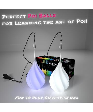 LED POI Balls Set - Beginner & Professional Juggling with Rainbow Colors & Strobe Effect | Premium Light POI Balls for Kids & Adults - Buy Online on SooperMarket.com