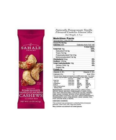 Sahale Snacks 900021 Glazed Cashew Pom Vanilla Mix 1.5 oz Pack of 18 - 18/Carton - Buy Online on SooperMarket.com