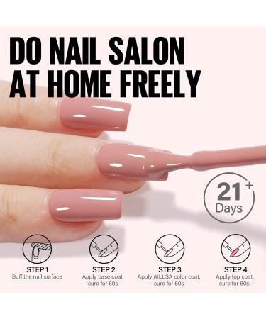 AILLSA Nude Gel Nail Polish 15 ML - Red Nude Color Gel Varnish | Soak Off UV/LED | Autumn & Winter Shade | Salon & Home Use - Buy Online on SooperMarket.com