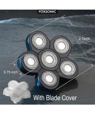 FOXSONIC 6 Blades Electric Shaver Replacement Heads - Bald Shaver with Blade Cover - Black - Buy Online on SooperMarket.com