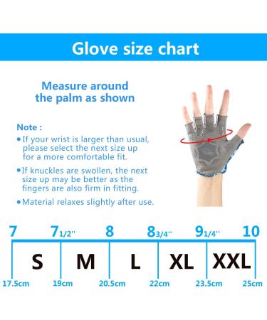 Palmyth Stubby UV Fishing Gloves UPF 50+ for Men Women - Sun Protection Fingerless Glove for Kayaking, Paddling, Canoeing, Rowing, Driving - Blue Camo, Medium - Buy Online on SooperMarket.com