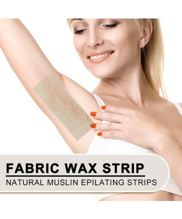 Whaline Natural Muslin Wax Strips - 100 Pre-Cut Cotton Strips for Body & Facial Hair Removal - Large Waxing Strips for Women & Men - Arms, Legs - 2.8 x 7.9 Inch - Buy Online on SooperMarket.com