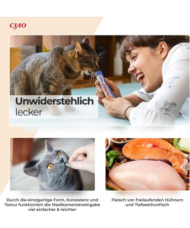 Inaba Churu Puree Cat Snacks - Delicious Hand-Feed Treats with Chicken | 1 Pack (4 Sticks) - International Shipping Available - Buy Online on SooperMarket.com