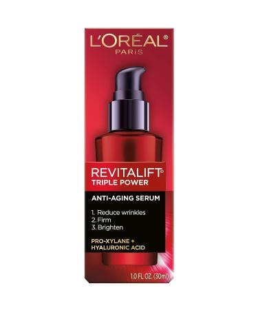 L'Oreal Paris Revitalift Triple Power Anti-Aging Face Serum 1 Fl Oz - Hyaluronic Acid & Pro-Xylane for Wrinkle Repair - Buy Online on SooperMarket.com