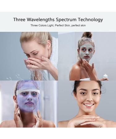 LED Light Facial Mask | 3 Colors Photon Beauty Device for Facial Rejuvenation & Anti-Aging - Buy Online on SooperMarket.com