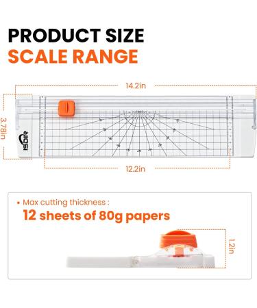 ISDIR A4 Paper Cutter 12 Inch Titanium Paper Trimmer Scrapbooking Tool with Automatic Security Safeguard for Craft Paper  Coupon  Label and Cardstock (White) - Buy Online on SooperMarket.com