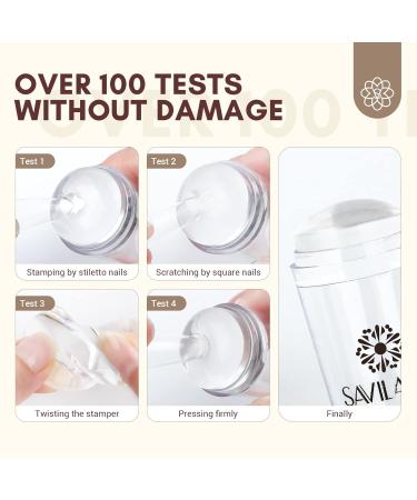 Saviland Nail Stamp Set - French Nail Art Stamper Kit with Silicone Tools for DIY Manicure - Perfect for Nail Polish & Tips - Buy Online on SooperMarket.com