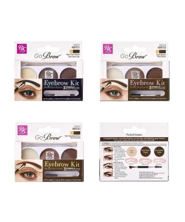 Ruby Kisses Go Brow Eyebrow Kit in Black Dark Brown - Define and Enhance Your Brows - Buy Online on SooperMarket.com