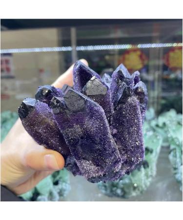 Crystals 1pc Natural Rare Purple Quartz Crystal Cluster Specimen Stone Collection - Buy Online on SooperMarket.com