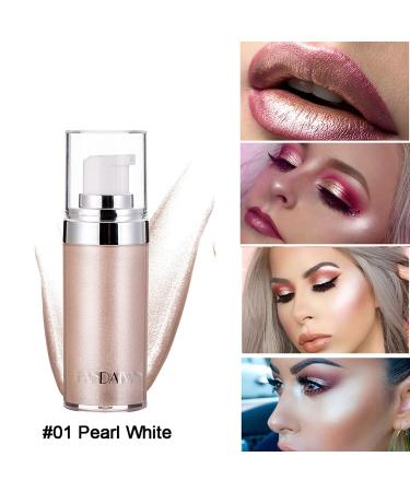 Yeweian Face Body Luminizer Liquid Highlighter - Pearl White | Shimmer Glow Illuminator & Bronzer Makeup for Waterproof & Moisturizing Shine - Buy Online on SooperMarket.com