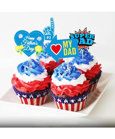 Neamou Dad Cupcake Toppers | Cake Cupcake Decorations - Cupcake Picks Cake Toppers Ake Cupcake Decorations Birthday Party Cake Decorations Toppers Picks - Buy Online on SooperMarket.com