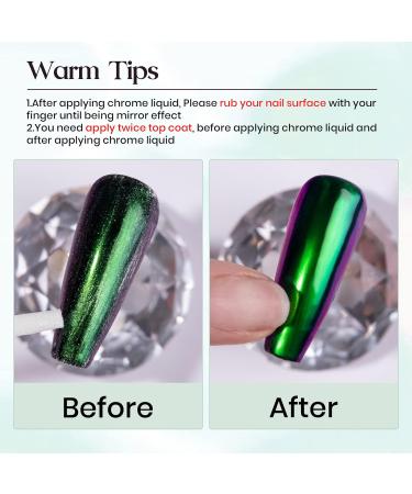 MIZHSE Chrome Magic Mirror Nail Gel 10ML - Liquid Powder for Nails, Mermaid Glitter & Iridescent Effect Metallic Chameleon Nail Polish MJY002 - Buy Online on SooperMarket.com