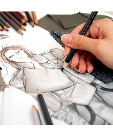MARKART 10-Piece Charcoal Drawing Set for Beginners & Artists - Soft, Medium, and Hard Pencils for Sketching and Shading - Buy Online on SooperMarket.com