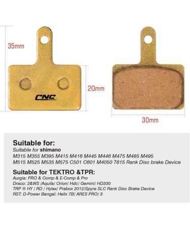 2 Pairs EASTERN POWER Bicycle Disc Brake Pads for Shimano B01S Deore - Resin/Semi-Metallic/Metal Copper - Buy Online on SooperMarket.com