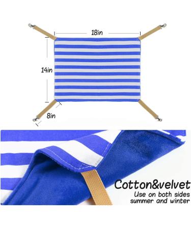 Whollyup Cat Hammock Bed - Soft Hanging Pet Bed for Kittens, Ferrets, and Small Pets | Royal Blue Stripe - Buy Online on SooperMarket.com