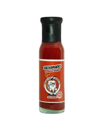 Carolina Reaper Chilli Ketchup by Jackanapes 250ml - Very Hot Vegan Ketchup Made with Carolina Reaper Peppers and Fresh Tomatoes - Made in the UK