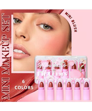 HOSAILY 6 Colors Mini Cream Blush Stick Set Matte Velvet Cream Blush Makeup Lightweight Natural Blendable Face Blush Stick Multi-Use Lip and Cheek Tint Cream Blusher for All Skin Tones - Buy Online on SooperMarket.com