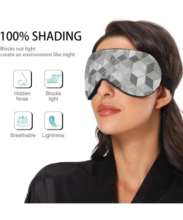 Haskirky Light Blocking Eye Mask for Deep Sleep | Adjustable Adult Men and Women | Ideal for Travel, Yoga, Meditation | Grey White Flower Design - Buy Online on SooperMarket.com