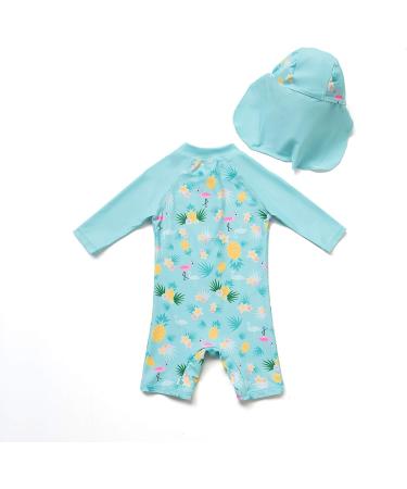 Bonverano Baby Girls Swimsuit UPF 50+ Long-Sleeve Pineapple One Piece - 3-6 Months - Buy Online on SooperMarket.com