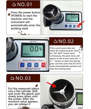 HDCCDM Smart Grain Moisture Meter Grain Moisture Analyzer with Backlit LCD Screen for Wheat Maize Corn Coffee Cocoa Soybean Rice Almond Peanut Sesame Sorghum Canola Barley - Buy Online on SooperMarket.com