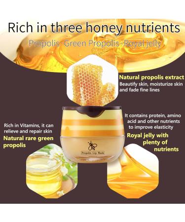 MEITREND Lip Mask Propolis Lip Care Cream Moisturizer Lip Balm With Lip Brush Lip Line Reduce Honey Smell Long Lasting Hydrating Skin Care Lip Cream For Dry Chapped Peeling Cracked Lips (Propolis) - Buy Online on SooperMarket.com