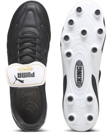 PUMA Unisex King Top FG/AG Soccer Shoe - Size 43 EU | Puma Black White & Gold - International Shipping Available - Buy Online on SooperMarket.com