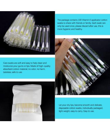 100Pcs Vitamin E Cotton Swabs - Disposable Lip Moisturizers & Dental Care Applicators - Buy Online on SooperMarket.com