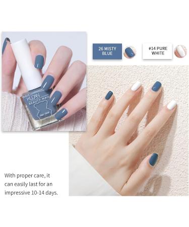 TBeautfave Blue Nail Varnish Nail Polish Quick Dry Long Lasting Nail Polish Non-Toxic Breathable Nail Polish No Need Cure Nail Gel Polish Nail Varnish at Home Manicure 26 Haze Blue - Buy Online on SooperMarket.com