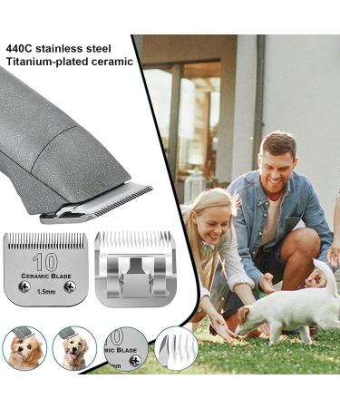 BESTBOMG Pet Clipper Blades - 1.5mm Stainless Steel Ceramic Blade Compatible with Oster, Wahl, Andis Dog Clippers - Buy Online on SooperMarket.com