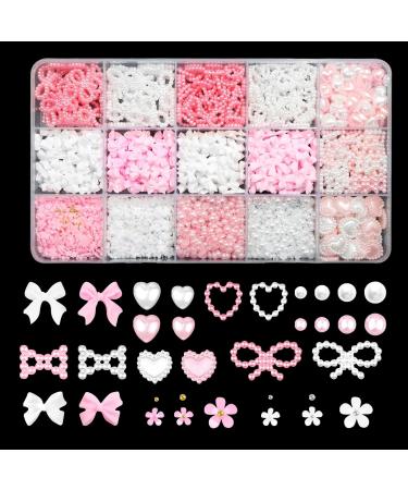 1000 pieces 3D nail decoration sets 8 color grinding nails charms flowers star heart nail decoration nail connector street stones for manicure diy crafts jewelry accessories