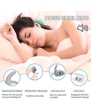 Waterproof Silicone Ear Plugs for Swimming - 2 Pack for Adults & Teens 12+, Ideal for Pool, Surfing, Kayaking, Canoeing - Black+Gray - Buy Online on SooperMarket.com