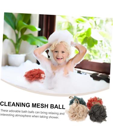 Healeved 4pcs Bath Scrub Ball | Body Scrubber Brush & Loofah Sponge Set | Shower Cleaning Accessories - Buy Online on SooperMarket.com