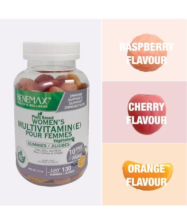 Benemax Women's Multivitamin Gummies 100% Plant Based Helps Maintain Eyesight Skin and Immune Function Helps in Development of Bone Cartilage Teeth and Gums 130 Gummies - Buy Online on SooperMarket.com