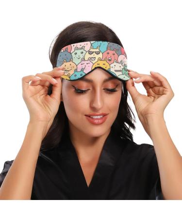 Haskirky Light Blocking Eye Mask for Deep Sleep | Adjustable & Breathable | Ideal for Travel, Yoga, Meditation | Cute Rabbit Doodle Design - Buy Online on SooperMarket.com
