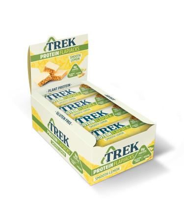 TREK High Protein Flapjack Smooth Lemon - Gluten Free - Plant Based - Vegan Snack - 50g x 16 bars