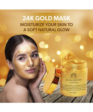 White Naturals 24K Gold Facial Mask - Anti-Aging Face Mask for Flawless Skin, Reduces Wrinkles and Acne Scars, Removes Blackheads and Oils - Buy Online on SooperMarket.com