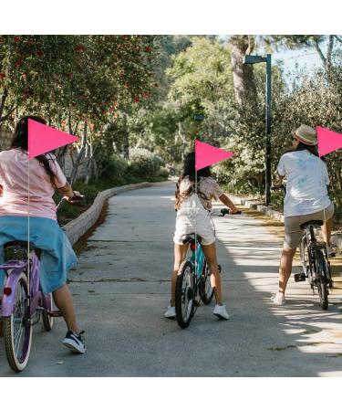 Beiiii Security Pimp 180cm Adjustable Reflective Yellow Pennant Rod - Kids Bike Flags in Pink for Safety - Buy Online on SooperMarket.com