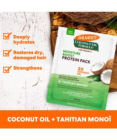 Palmers Coconut Oil Deep Conditioning Protein Pack - 4 x 2.1 Oz | Hydrate & Repair Hair - Buy Online on SooperMarket.com
