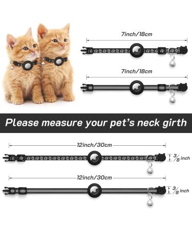2 Pack Airtag Cat Collar Breakaway with Bell Reflective Kitten Collar with Apple Airtag Cat Collar Holder Adjustable 7-12In Safety Buckle for Girl Boy Cats Pet Supplies Accessories Gifts (Black) - Buy Online on SooperMarket.com