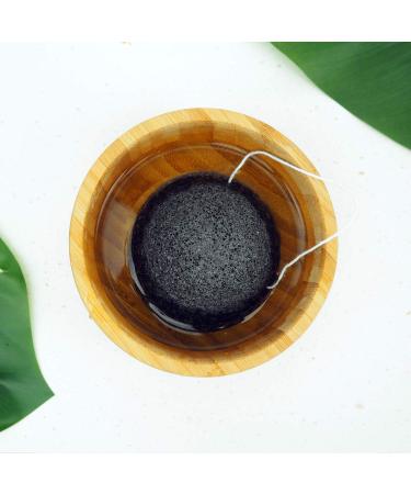 Konjac Face Sponge with Activated Charcoal Natural Exfoliation & Deep Cleansing | International Shipping Available - Buy Online on SooperMarket.com