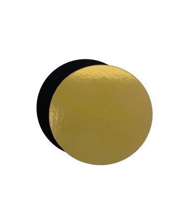 10 Cake Boards 15cm - Decorative Round Cardboard Pastry Base - Double Sided Gold and Black 15cm Gold / Black