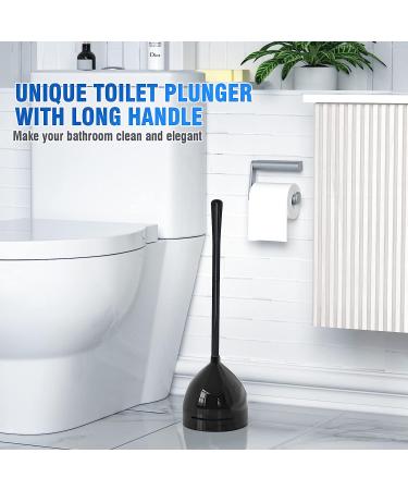Uptronic All-Angle Toilet Plunger with Holder - Heavy Duty Black Plunger for Bathroom - Buy Online on SooperMarket.com