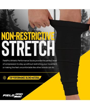 FieldPro Football Leg Sleeves - 2 Pairs | Adult & Youth Sizes | 6 Colors Available | Calf Compression for Men | Medium Size in Black/White - Buy Online on SooperMarket.com
