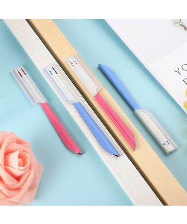 10-Piece Eyebrow Razor Set for Women - Facial Shaver & Brow Shaper Trimmer Dermaplaner Tool with Cover in Pink & Blue - Buy Online on SooperMarket.com