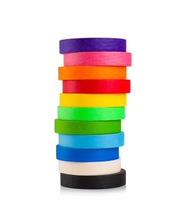 Craftzilla Colored Masking Tape  11 Extra Large Rolls  1,815 Feet x 1 Inch of Colorful Craft Tape  Vibrant Rainbow Color Teacher Tape  Great for Art, Lab, Labeling & Classroom Decorations