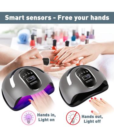 Amzeeniu 168W Nail Dryer Lamp - Professional UV LED with Infrared Sensor & 4 Timer Settings for Gel Nails - Ideal for Home & Salon Use - Buy Online on SooperMarket.com