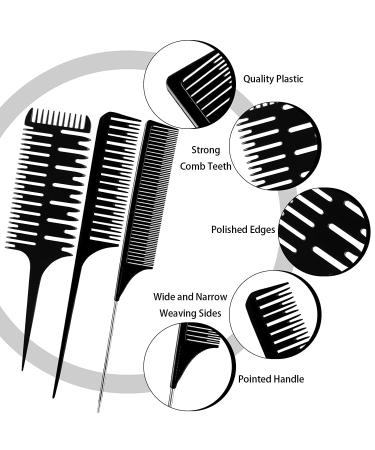 Dyeing Hair Comb Set for Sectioning and Styling - 6 Pieces, Assorted Styles - Buy Online on SooperMarket.com