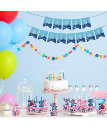 Pink Stitch Cake Cupcake and Wrappers Paper Wraps Decoration Supplies Stitch Cupcake Topper for Kids Birthday Party (Pink) - Buy Online on SooperMarket.com