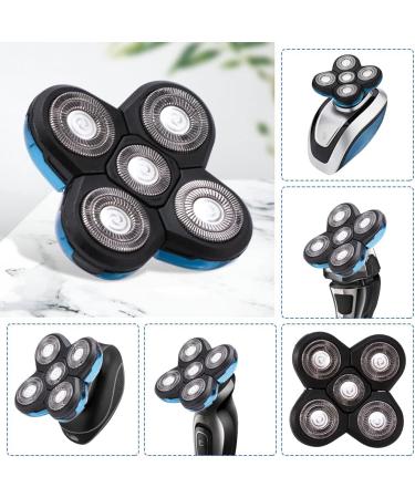 Pilarmuture 5 Head Shaver Replacement Heads - Easy Install Electric Razor Blades for Bald Men - Premium Quality Blue - Buy Online on SooperMarket.com