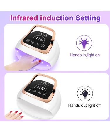 Professional 268W UV LED Nail Lamp with Automatic Sensor/4 Timer Setting/Large LCD Touch Screen Nail Dryer UV Lamps for Gel Nails Curing Lamp for Fingernail and Toenail Home Salon off-white - Buy Online on SooperMarket.com